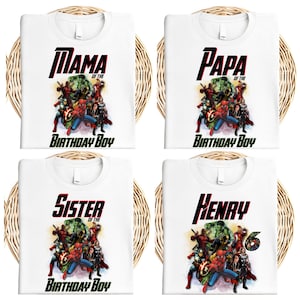 Avengers Birthday Boy Shirt, Superhero Family Matching T-Shirt, Spiderman Birthday Party Tee, Captain America Birthday Sweatshirt
