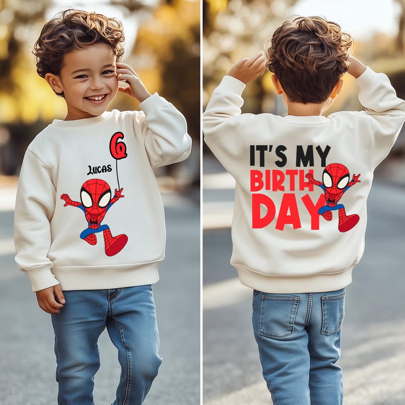 Spider Man Birthday Shirt, Superhero Birthday Boy TShirt, Spiderman Family Sweatshirt, Spider Birthday Party, Custom Toddler Birthday Tee