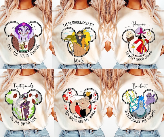 Disney Villains Shirt, Bad Witches Tee, Maleficent T-Shirt, Evil Queen Sweatshirt, Cruella De Vil Crewneck, Mickey Head Ursula Sweater