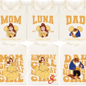 Beauty and The Beast Birthday Girl Shirt, Disney Princess Birthday T-Shirt, Custom Belle Birthday Tee, Disneyland Birthday Family Sweatshirt