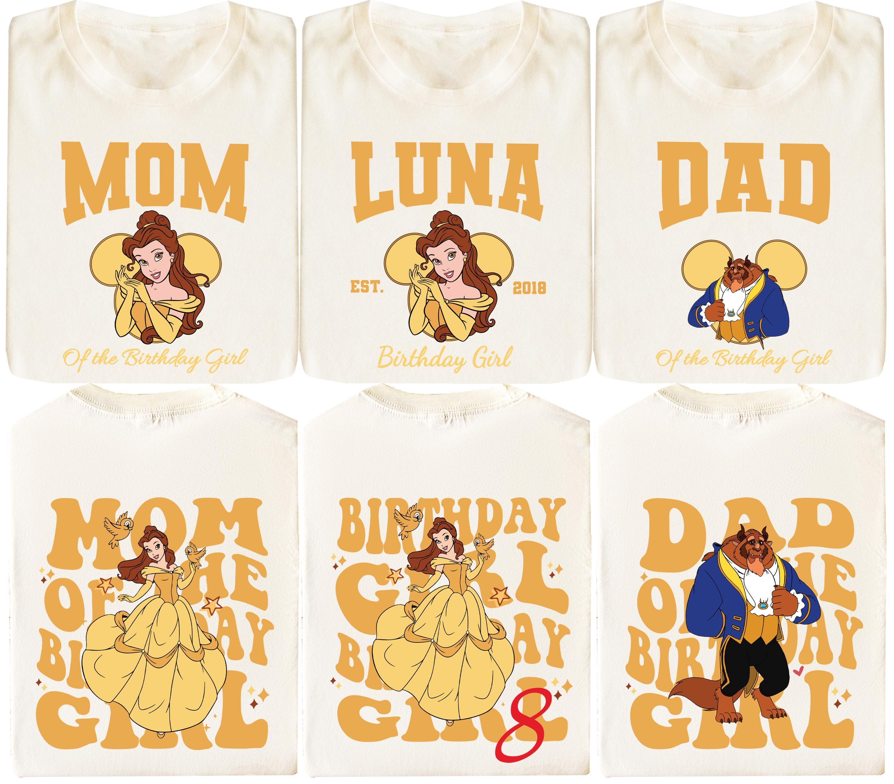 Beauty and The Beast Birthday Girl Shirt, Disney Princess Birthday T-Shirt, Custom Belle Birthday Tee, Disneyland Birthday Family Sweatshirt
