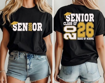 Camiseta personalizada para a turma de 2026, camiseta de formatura, camiseta personalizada da turma de 2026, presente de formatura com nome personalizado, camisetas para festa de formatura.