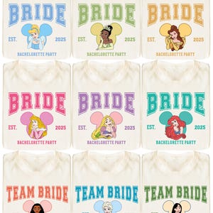 Disney Bachelorette Party Shirt, Princess Bride T-Shirt, Wedding Disneyland Tee, Team Bride Sweater, Maid Of Honor Tee, Bridesmaid Princess