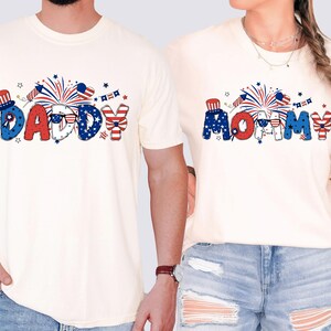 Maglietta personalizzata per la famiglia del 4 luglio, maglietta con bandiera USA abbinata, regalo American Mama Dada, magliette patriottiche per la famiglia, felpa con scritta &quot;Happy Fourth of July&quot;