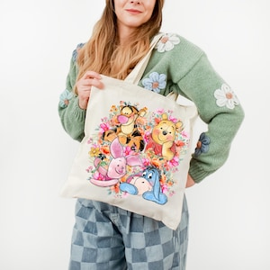 Disney Winnie The Pooh Tote Bag, Pooh Bear Canvas Tote, Honey Pooh Tote Bag, Pooh and Friends Tote Bag, Disney Tote Bag, Pooh Lover Gift Bag