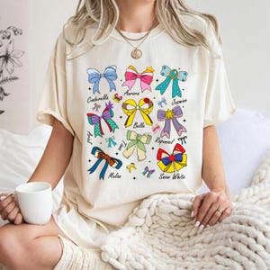 Disney Princess Coquette Shirt, Tiana Bow T-Shirt, Cinderella Tee, Princess Jasmine Sweatshirt, Aurora Hoodie, Disneyland Girls Trip Sweater