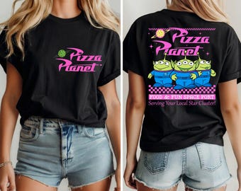 Toy Story Pizza Planet-tröja, Disney Aliens-t-shirt, Pizza Planet-present, Toy Story-familjetröja, Disney Pizza Lover-tröja