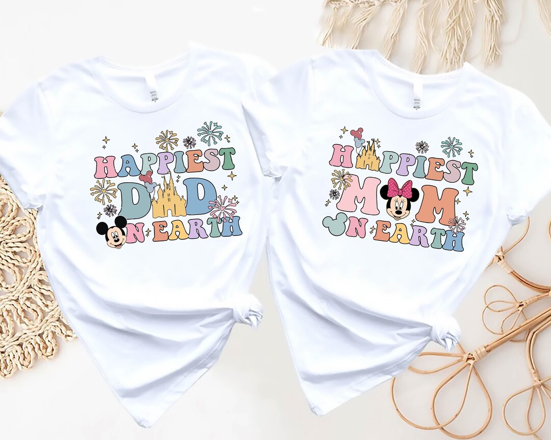 Disney Mickey Mom Dad Matching Shirt, Happiest Mom on Earth Shirt ...