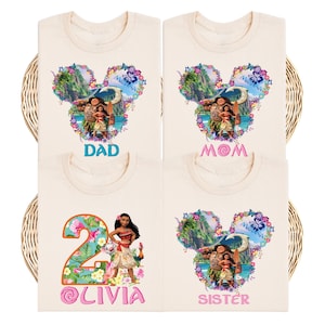 Moana Birthday T-Shirt, Princess Birthday Trip Shirt, Disney Family Shirt, Mom Dad Disney Tee, Disneyland Shirt, Maui Shirt, Moana 2 Movie