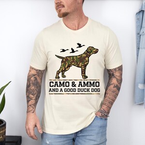 Hunting Sweatshirt, Camouflage Hunting Dog Shirt, Duck Hunter TShirt, Hunting Season Tee, Camo Hunting Sweater