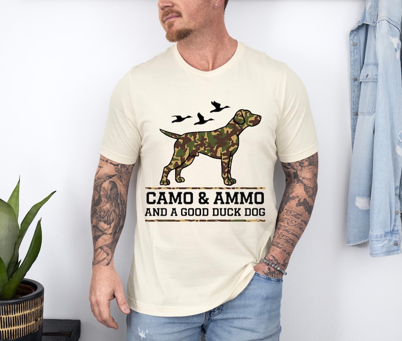 Hunting Sweatshirt, Camouflage Hunting Dog Shirt, Duck Hunter TShirt, Hunting Season Tee, Camo Hunting Sweater