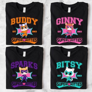 Super Kitties Shirt, Disney Buddy Cat T-Shirt, Bitsy Cat Sweatshirt, Ginny Cat Tee, Super Cats Hoodie, Disneyland Cat Crewneck