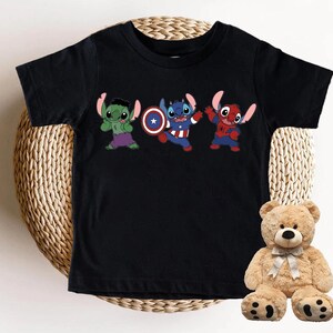 Stitch Superhero Shirt, Avengers T-Shirt, Disney Boy Shirt, Marvel Kids Shirt, The Hulk Shirt, Spiderman Shirt, Captain America Shirt, Stitch Dog Tee