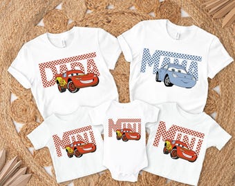 Lightning McQueen Mama Dada Shirt, Disney Cars Family T-Shirt, Race Car Sweatshirt, Pixar Matching Mama Mini Tee, Cars Sally Mom Gift