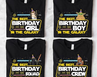 Star Wars-verjaardagsshirt, T-shirt Darth Vader-verjaardagsjongen, prinses Leia-T-shirt verjaardag meisje, Chewbacca Birthday Crew-sweater