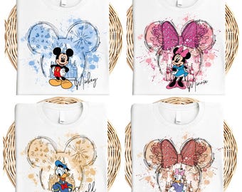 Mickey and Friends Shirt, Disney Castle Trip T-Shirt, Magic Kingdom Sweatshirt, Mickey Head Watercolor Tee, Daisy and Minnie Sweater