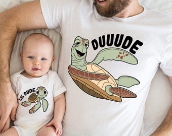 Dude Lil Dude Shirt,  Dad And Son T-Shirt, Matching Squirt Crush Tee, Father's Day Tees,  Dad Sweatshirt