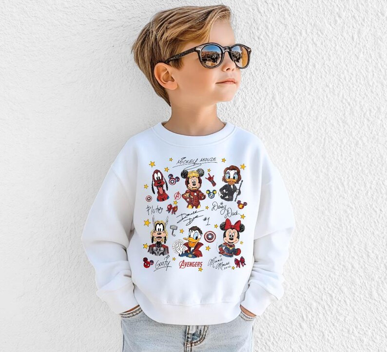 Mickey and Friends Avengers Sweatshirt, Disney Marvel Shirt, Iron Man Mickey Mouse Tee, Heroes Kids Hoodie, WDW Boys Shirt