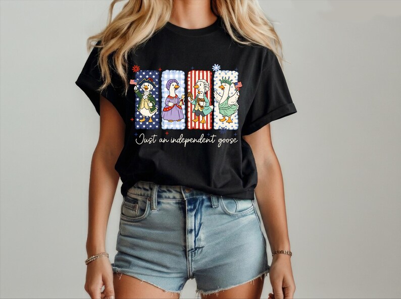 Independent Goose Shirt, Funny 4th of July Tee, Patriotic Shirt, USA 250th Shirt, American Flag Goose Tee
