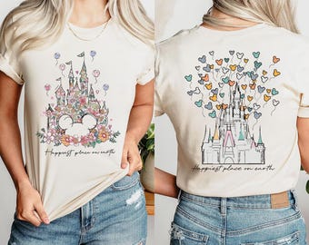 Maglietta Disney Floral Castle, Maglietta Happiest Place On Earth, Maglietta Magic Kingdom, Maglietta Mickey Balloons, Maglietta Epcot Festival