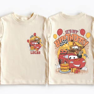Lightning McQueen Birthday Shirt, Disney Cars Birthday Family T-Shirt, McQueen Birthday Boy Tee, Pixar Racing Birthday Sweatshirt