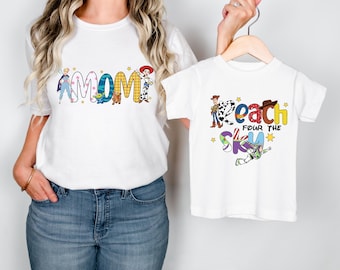 Toy 4th Birthday Shirt, Reach Four The Sky T-Shirt,  Family Tee, Toy Birthday Shirt, Jessie and Woody, Buzz Lightyear
