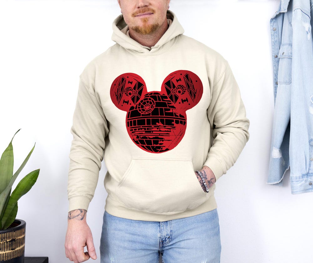 Snorider Design Star Wars Death Star Hoodie, Disney Mickey Head Death Star Sweatshirt, Galaxy Wars Sweater, Star Wars Mens T-Shirt, Death Star Crewneck