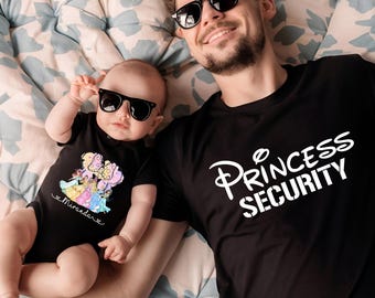 Princess Security Shirt, Dad and Daughter T-Shirt,  Princess Sweatshirt, Beauty And The Beast Tee, Magic Kingdom Dad Gift