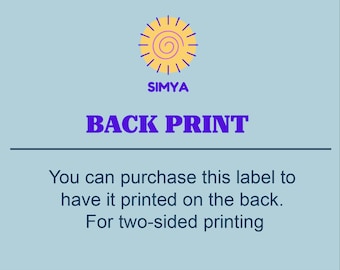 Back Print Label - For Two Sided Print