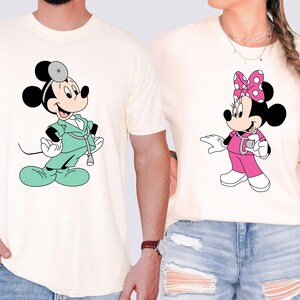Disney Nurse Shirt, Mickey and Minnie Nursing T-Shirt,  Nursing School Shirt, Disneyland Nurse Week Tee,  Minnie RN Nurse Shirt