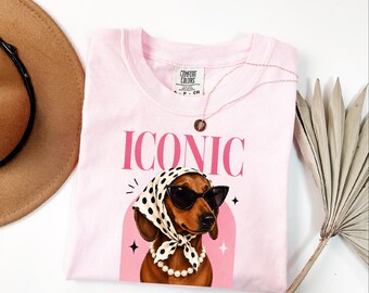 Camiseta Iconic Dog Comfort Colors®, camiseta de regalo para amantes de los animales, sudadera para mamás de perros salchicha