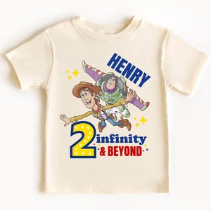 Two Infinity and Beyond Shirt, Toy Story 2nd Birthday Shirt, Disney Birthday T-Shirt, Sheriff Woody and Buzz Lightyear Age 2 Birthday Shirt