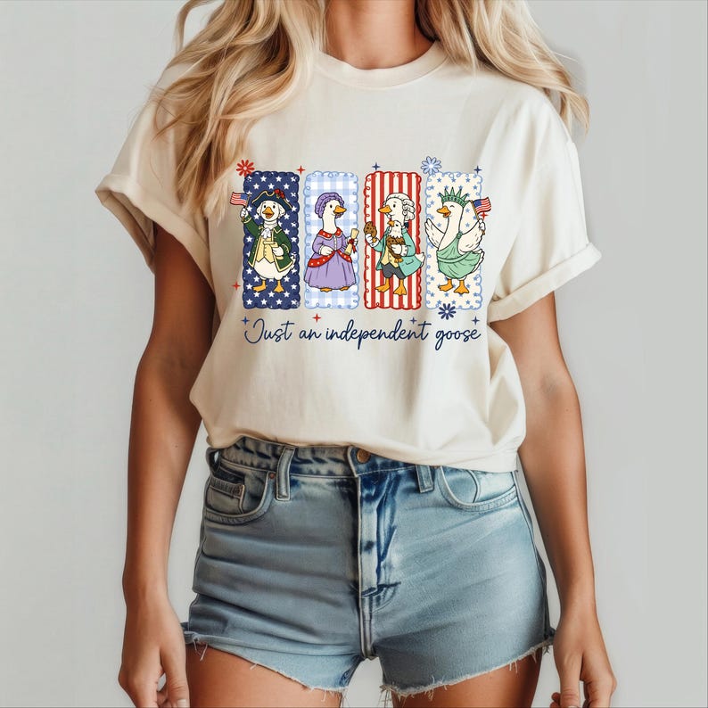 Independent Goose Shirt, Funny 4th of July Tee, Patriotic Shirt, USA 250th Shirt, American Flag Goose Tee