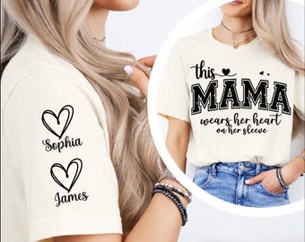 Moms Gift Shirt with Kids Names, Mother's Day Sweatshirt, Grandma Shirt with Grandkids Names, Personalized Mimi T-shirt, Auntie Hoodie