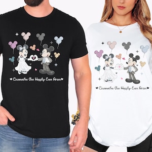 Disney Wedding Couple Shirt, Mickey & Minnie Happily Ever After T-Shirt, Disneyland Honeymoon Tee, Mouse Wedding Gift Sweatshirt