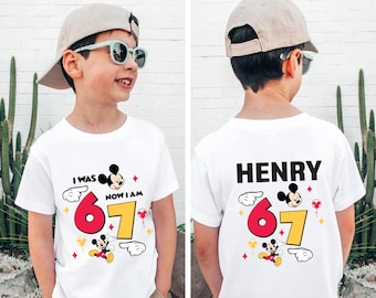 Custom 6 7  Birthday T-Shirt,  7th Birthday Tee, Seven Birthday Boy Shirt,  Kids Shirt, Age 7 Gift, I'm Seven Tee