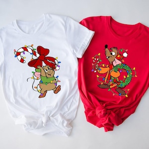 Disney Jaq and Gus Gus Christmas Shirt, Disney Christmas Couple Shirt, Disney Family Matching Christmas Shirt, Christmas Cinderella Shirt