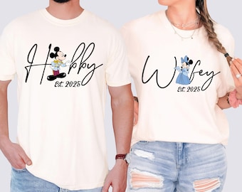 Wife and Husband T-Shirt, Wedding Gift Shirt, Couple Matching Tee, Custom Honeymoon Sweatshirt
