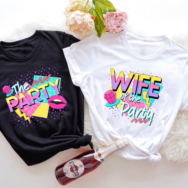 Bachelorette Party Shirts, Retro Wedding Party Shirts, 90s Bachelorette Party, Wife Of The Party Shirt, Bride Squad Shirt, Bride Party Shirt