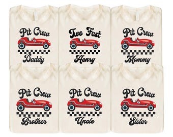 Two Fast Birthday Shirt, Pit Crew Age 2 T-Shirt, Racing Family Sweatshirt, 2nd Birthday Party Shirt, I'm 2 Birthday Tee