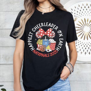 Disney Happiest Cheerleader On Earth Shirt, Minnie Head Cheerleader T-Shirt, UCA All Star Nationals 2025 Shirt, Girls Cheer Shirt