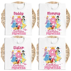 Disney Princess Birthday Shirt, Custom Birthday Girl T-Shirt, Snow White Bday Party Tee, Cinderella Birthday Sweatshirt, Rapunzel Aurora Tee