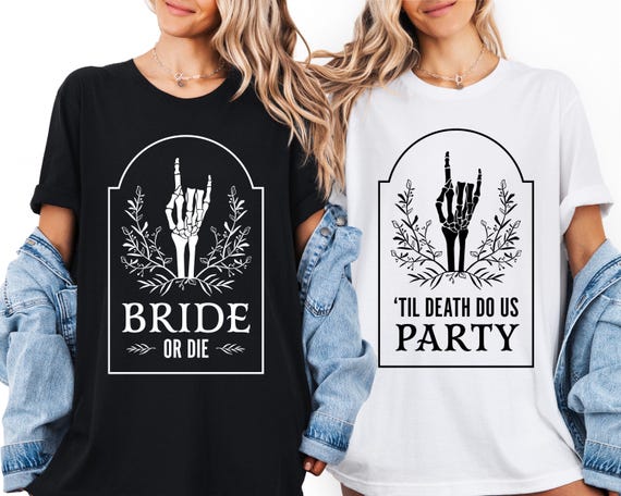 Rock Bachelorette, Bride or Die Shirt, Emo Bachelorette Party Tee, Punk Rock Bachelorette, Witchy Bachelorette Party T-Shirt