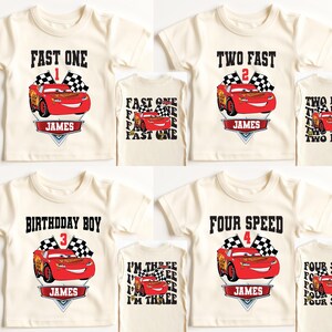 Lightning McQueen Birthday Shirt, Cars 2nd Birthday Shirt, 4th Birthday Boy Shirt, 3rd Bday Shirt, Fast One Birthday Shirt, Pit Crew Shirt