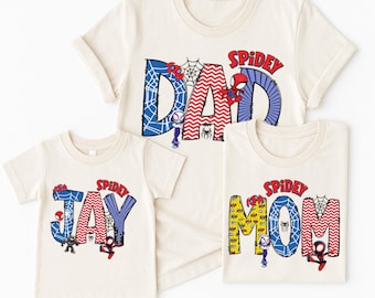 Koszulka urodzinowa Spidey & His Amazing Friends, spersonalizowana koszulka rodzinna, koszulka dla malucha Ghost Spider, koszulka Trip