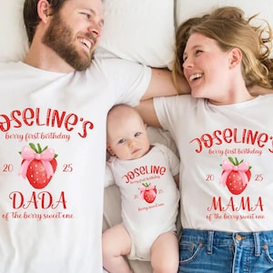 Strawberry First Birthday Shirt, Berry Family Matching Sweatshirt, 1st Birthday Party T-Shirt, Berry One Year Birthday Shirt