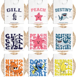 Findet Nemo Shirt, Disney Nemo und Freunde T-Shirt, Crush und Squirt Pullover, Findet Dory T-Shirt, Nemo Familie Passendes T-Shirt