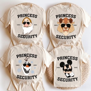 Koszulka Princess Security, prezent na Dzień Ojca, koszulka z motywem rodzinnej wycieczki