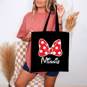 Personalized Minnie Tote Bag, Minnie Disney Girl Tote Bags, Disney Animal Kingdom,Disney Gift, Minnie Mouse Tote, Custom Disney Tote image 3