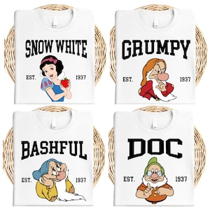 Seven Dwarfs Shirt, Disney Snow White and 7 Dwarfs T-Shirt, Dopey Dwarf Sweatshirt, Grumpy Dwarf Tee, Sleepy Dwarf Shirt